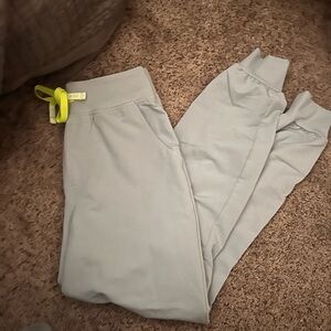 Figs Gray Jogger Pants with Neon Accents